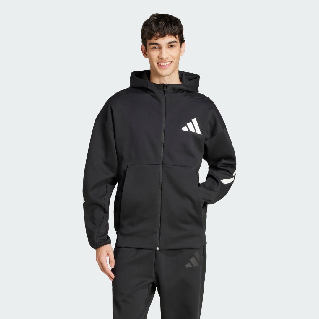 Pulover adidas Performance Z.N.E. Full-Zip Hooded Jacket Črna | JD5984, 0