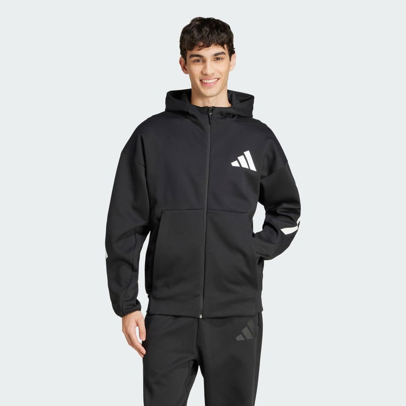 Pulover adidas Performance Z.N.E. Full-Zip Hooded Jacket Črna | JD5984
