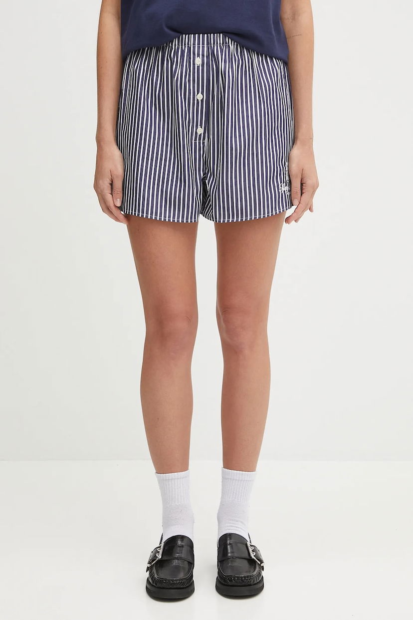 Kratke hlače Sporty & Rich Sporty & Rich Vendome Mini High Waist Shorts Mornarica | SH035602231ST02