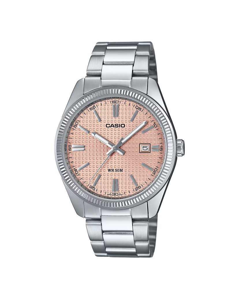 Ure CASIO Stainless Steel Watch With Light Pink Dial Kovinski | MTP-1302PE-4AVEF