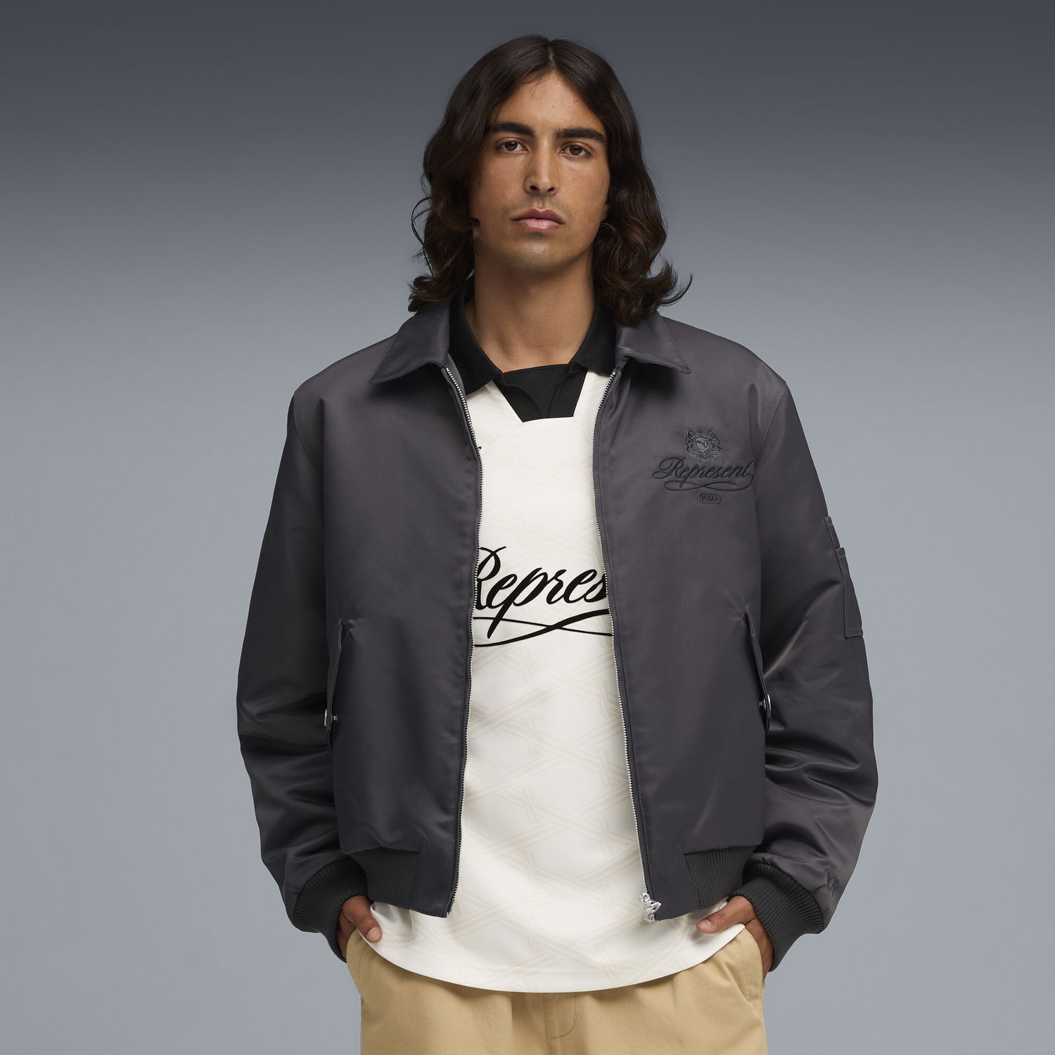 Bomber jakna Puma PUMA x REPRESENT Bomber Jacket Siva | 632539_97, 0