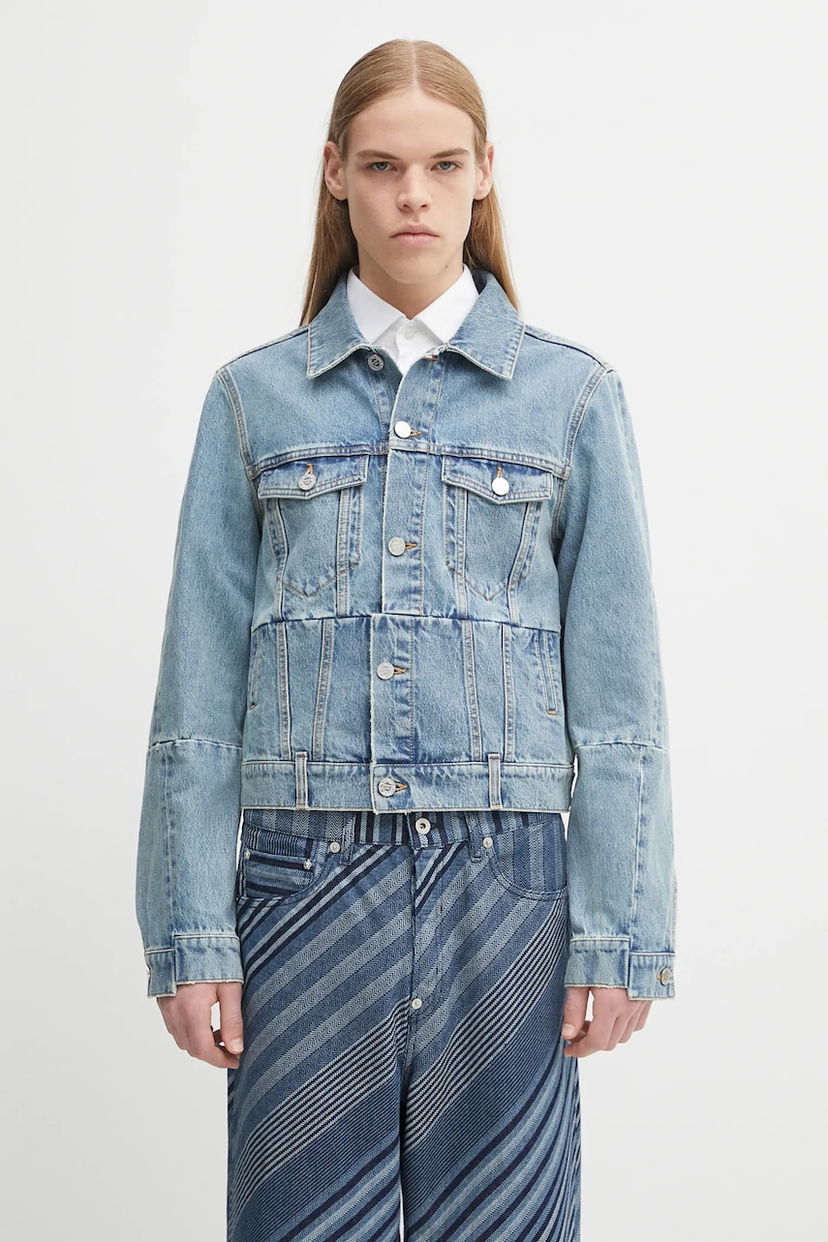 Jakna VETEMENTS VETEMENTS Cut-Up Fitted Denim Jacket Modra | UH76DJ660LB3