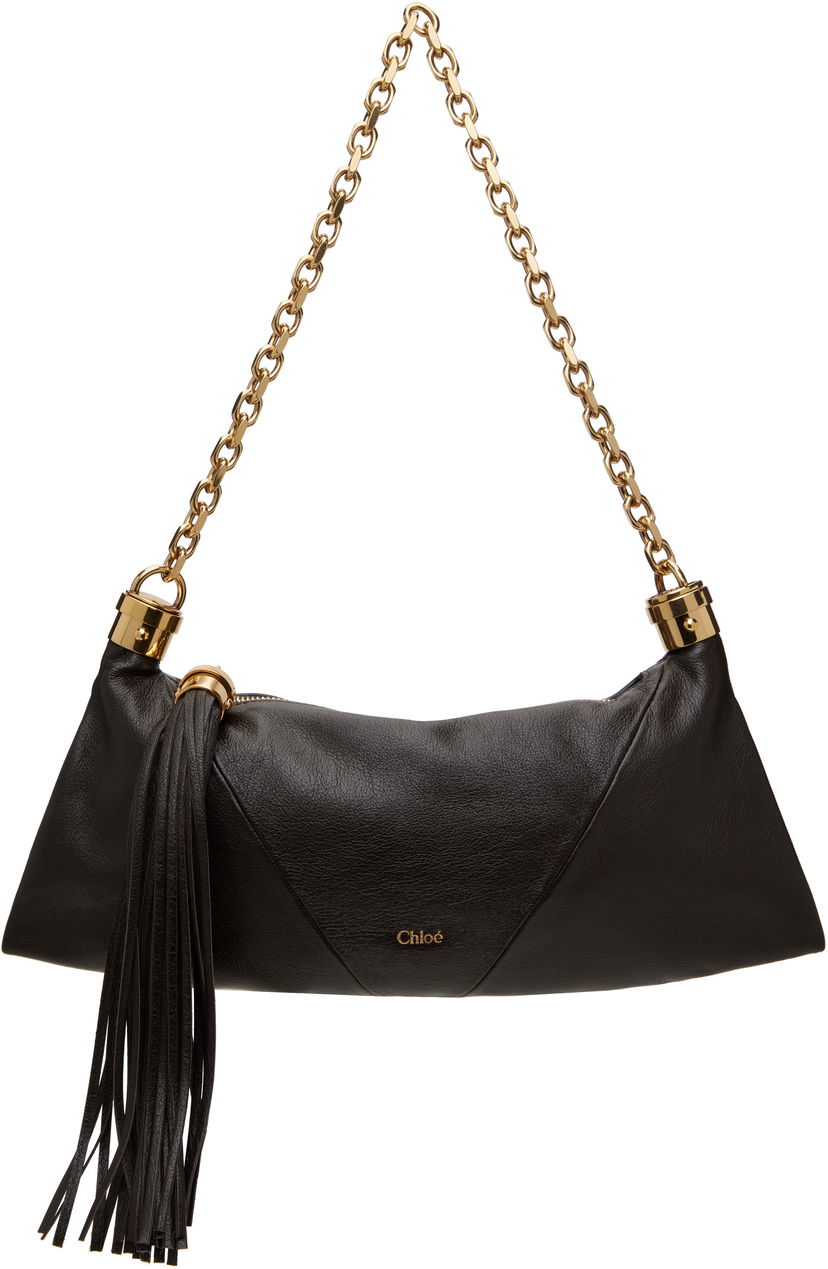Torbica CHLOÉ Chloe Small 'Foulard' Shoulder Bag with Tassel Rjava | CHC25SS447O37