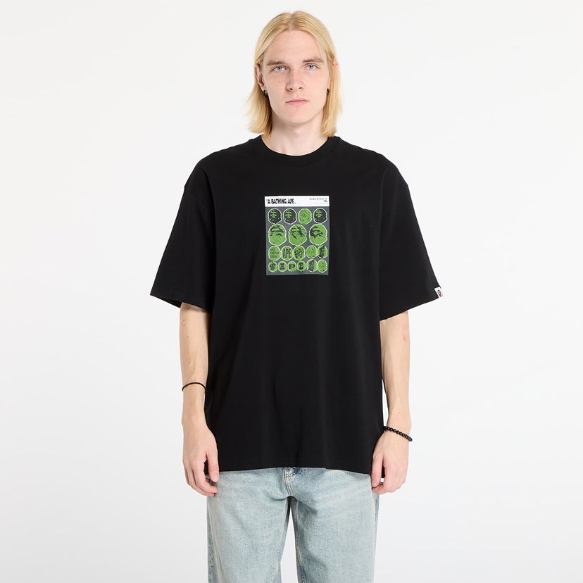 Majica BAPE Bape Sticker Graphic Relaxed Fit T-Shirt Črna | 001TEL801319MBLK