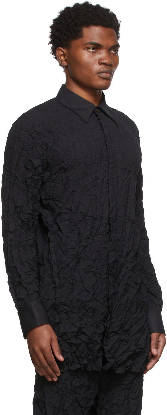 Srajce Dion Lee Crinkle Button-Up Shirt Črna | C5017S22, 1