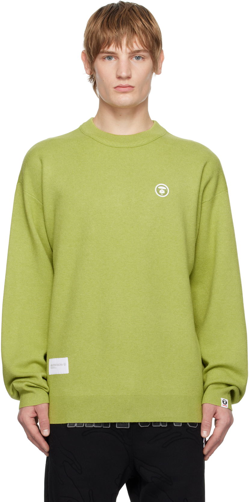 Pleteni pulover AAPE by A Bathing Ape AAPE by A Bathing Ape AAPE NOW Knit Sweater Zelena | AAPKNMB333XXNGRL