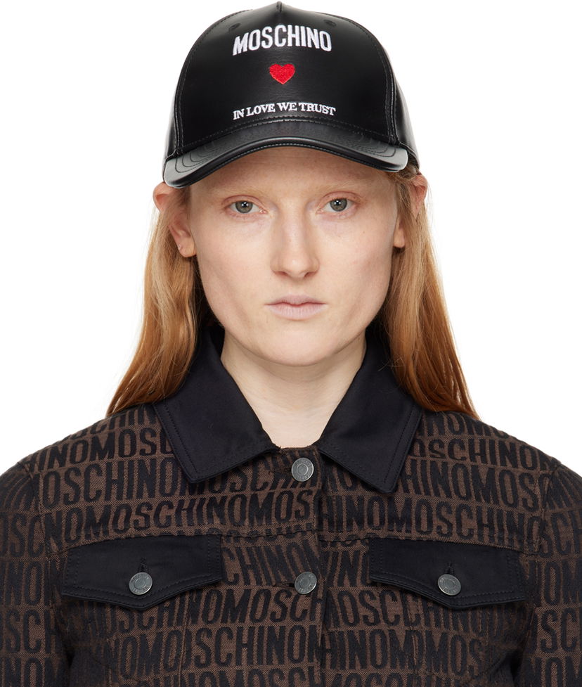 Kapa Moschino 'In Love We Trust' Black Cap Črna | 9203 8080 A1555