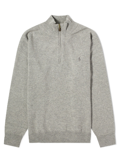 Pleteni pulover Polo by Ralph Lauren Lambswool Half Zip Crewneck Siva | 710876756009
