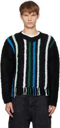 Andersson Bell Reverse Stripe Fringe Sweater