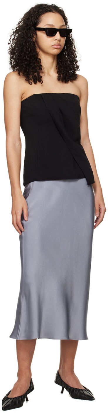 Majica brez rokavov Anine Bing Draped Bandeau Top Črna | A-07-9820-000, 3