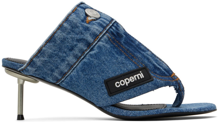 Superge in čevlji Coperni Open Thong Heeled Sandals Modra | COPSH51202