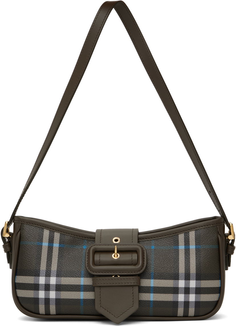 Torba za čez ramo Burberry Burberry Check and Leather Sling Bag Rjava | 8108527