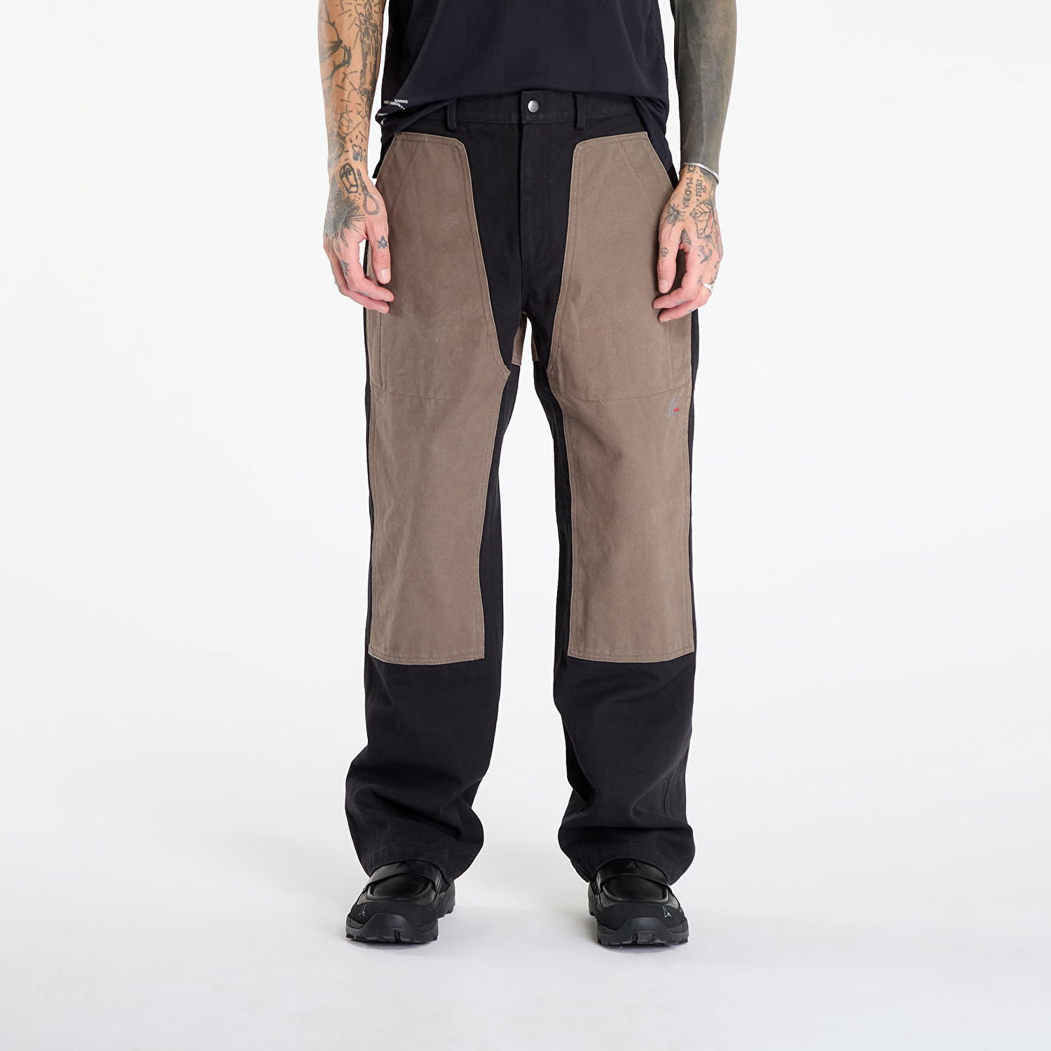 Hlače ROA Fomes Double Knee Washed Canvas Pant Rjava | RBMW0526FA346 BLK0028, 0