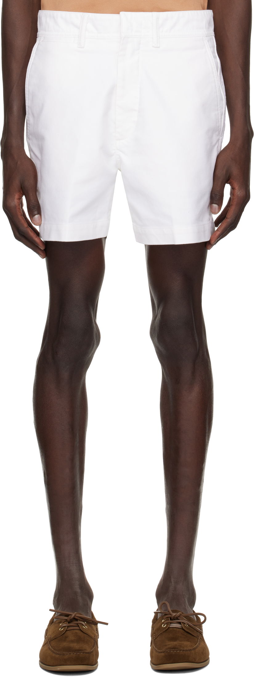 Kratke hlače Tom Ford TOM FORD Cotton Satin Tailored Shorts Bela | SSL002-FMC171S25