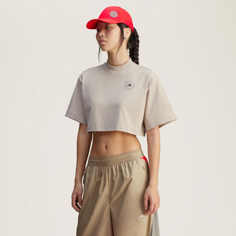 Krop-top adidas Performance Stella McCartney x Crop T-Shirt Bež | JG3587