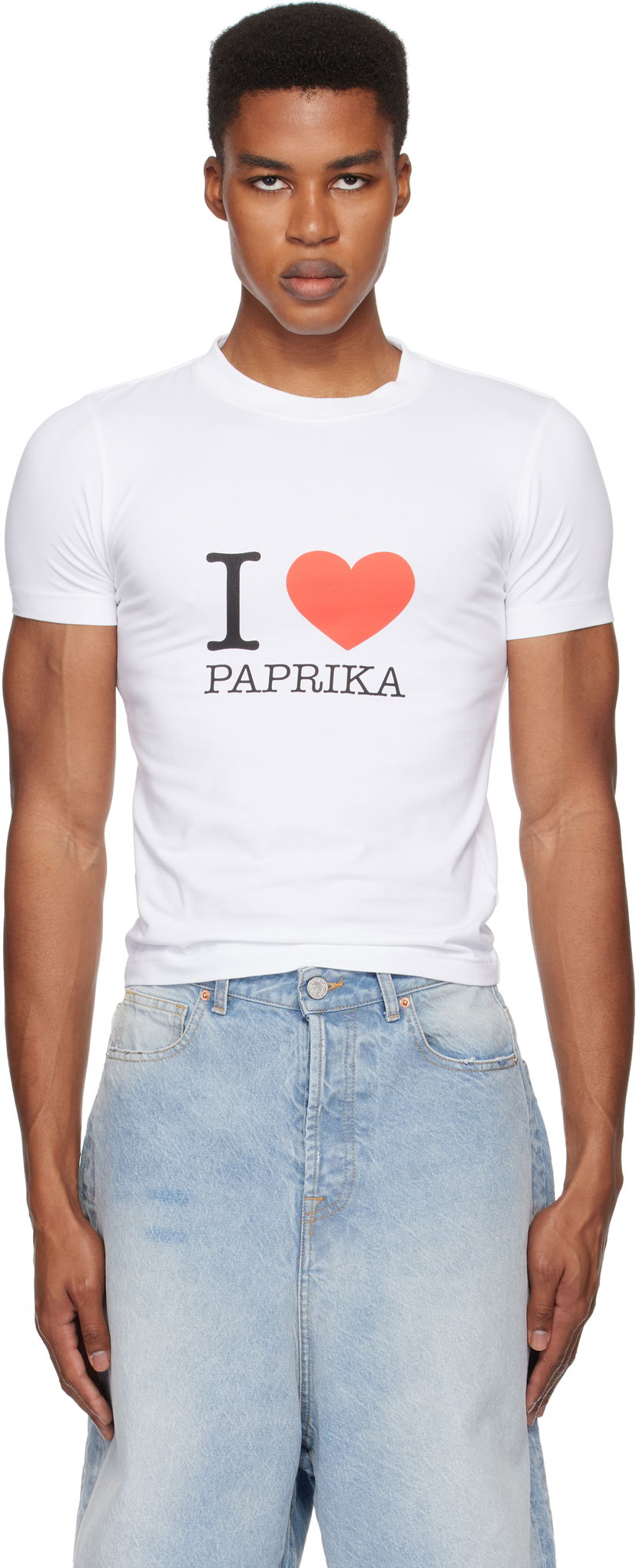 Majica VETEMENTS 'I Love Paprika' Fitted Tee Bela | MA66TR640W
