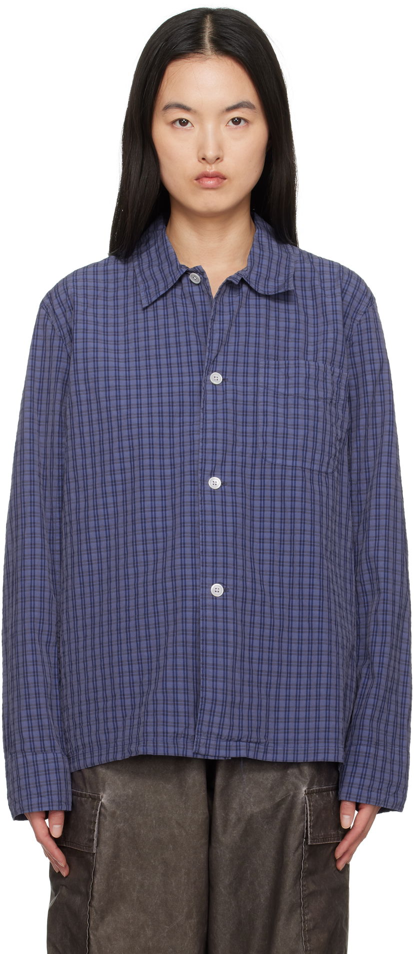 Srajce OUR LEGACY Our Legacy Box Check Shirt Lila | M2252BK