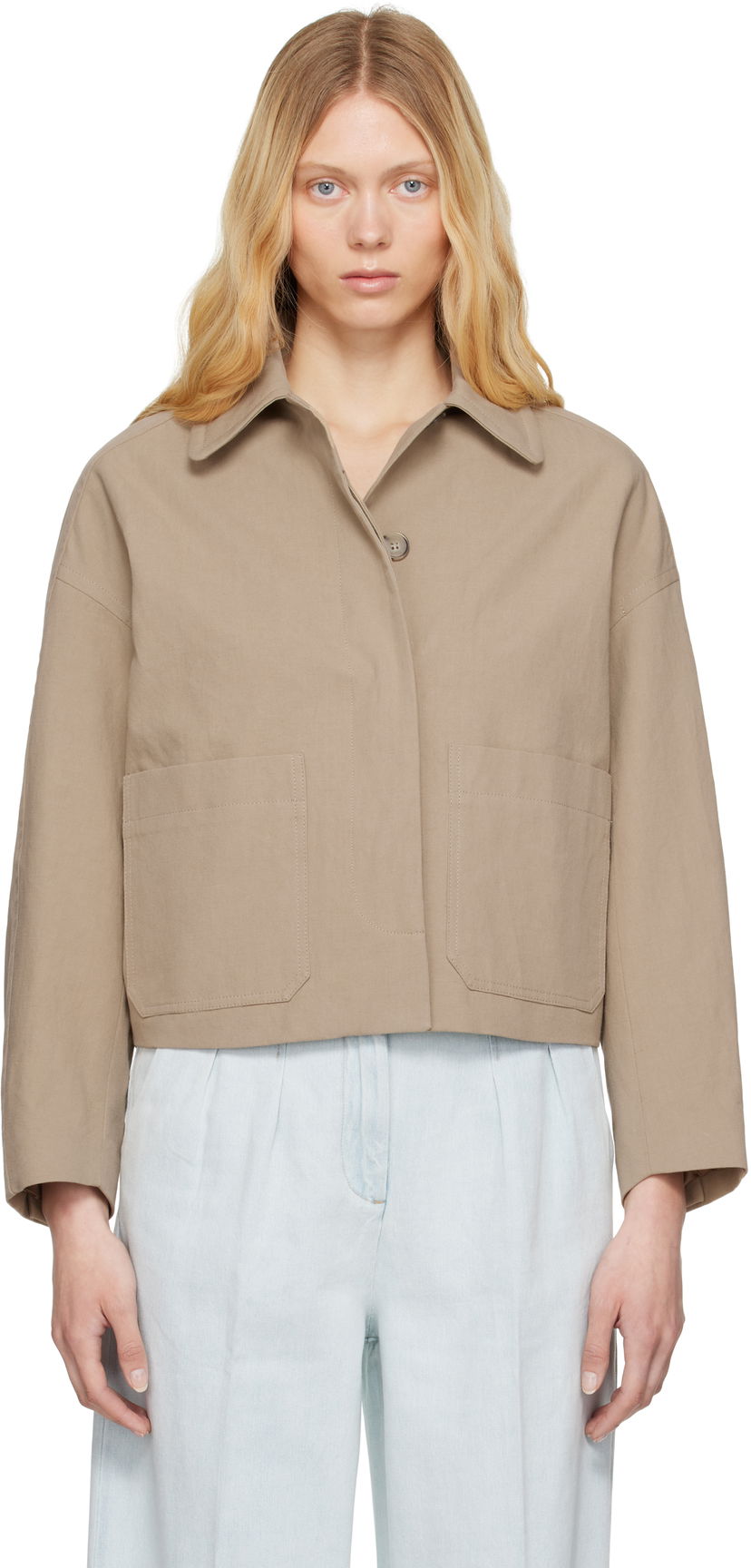 Jakna A.P.C. A.P.C. Bianca Cropped Jacket Bež | COGXT-F32005