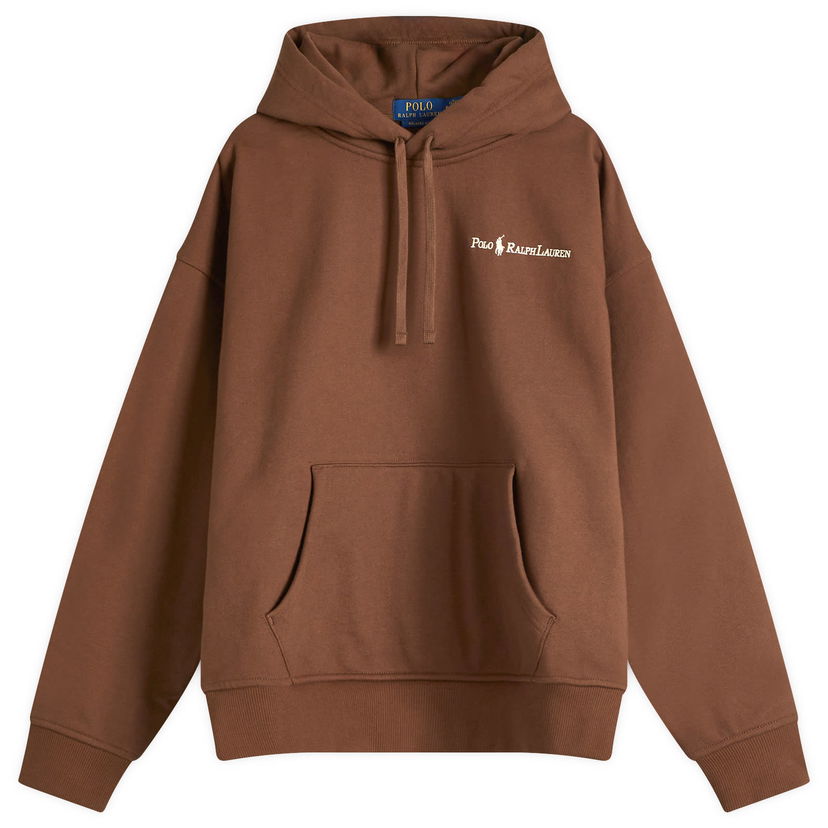 Pulover Polo by Ralph Lauren Ralph Lauren Heavyweight Fleece Logo Hoodie Rjava | 710961135001