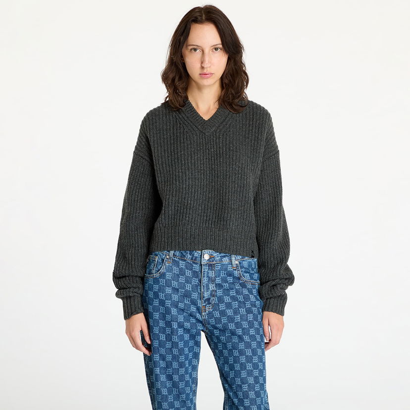 Pleteni pulover CALVIN KLEIN Chunky V-Neck Sweater Gray Siva | J20J224635 P4O