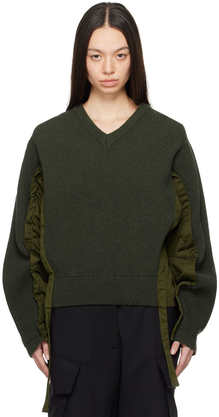 Pleteni pulover JW Anderson Drawstring Sweater Zelena | KW1146-YN0342