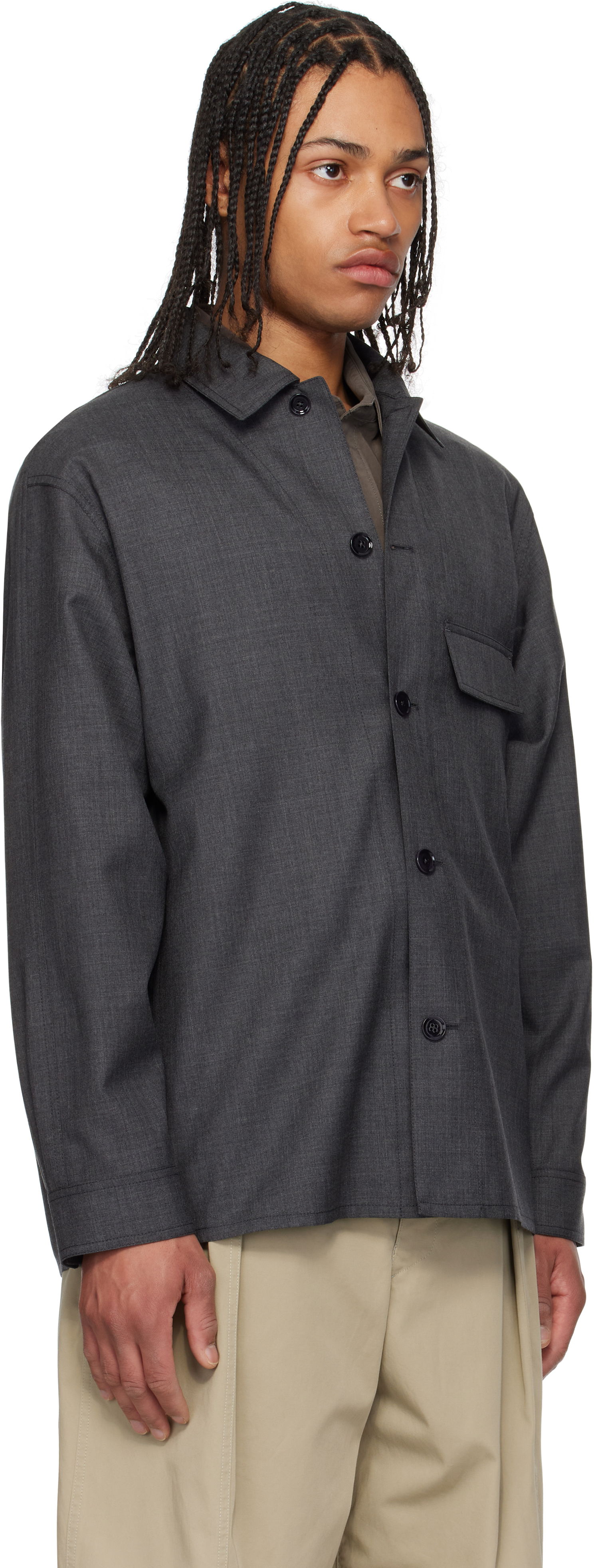 Srajce LEMAIRE Lemaire Tailored Overshirt Siva | OV1012 LF1386, 1