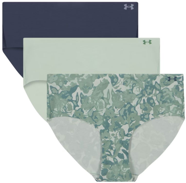 Spodnjice Under Armour Under Armour Pure Stretch No-Show Hipster Print Underwear - 3 Pack Zelena | 1383896-348