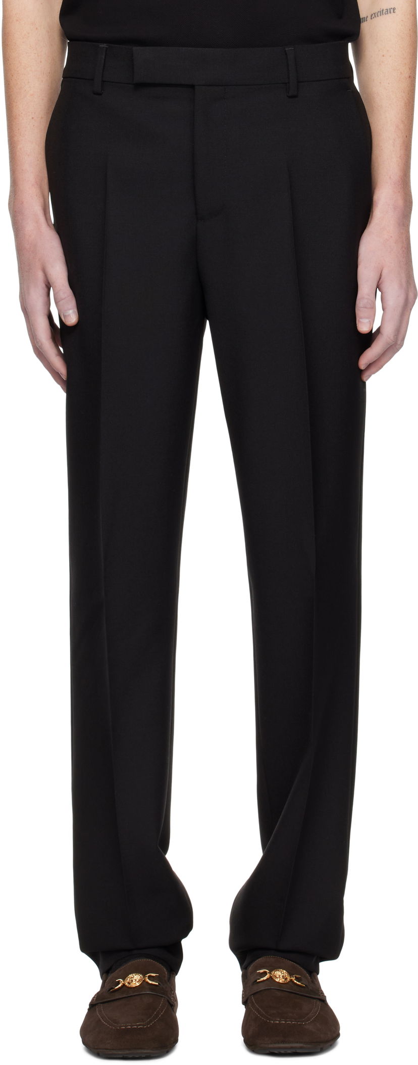 Hlače Versace Formal Mohair-Blend Trousers Črna | 1016648_1A11068