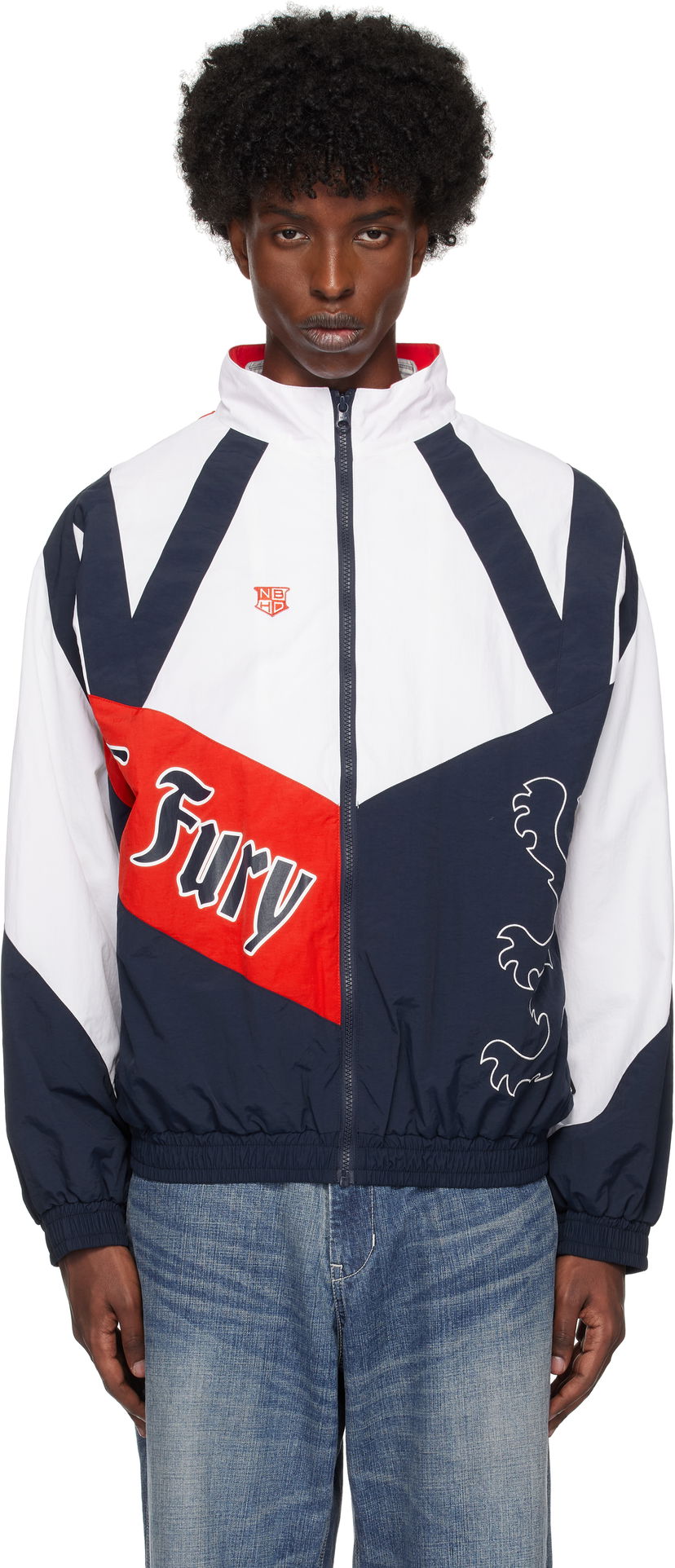 Jakna Neighborhood Track Jacket Bela | 242TSNH-JKM13