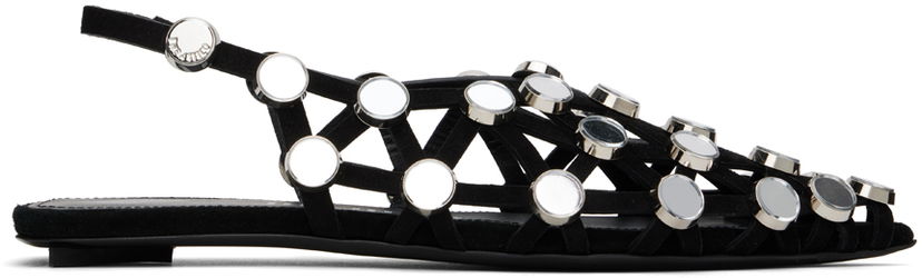 Modni dodatki The Attico Attico Grid Mirror Ballerina Flats Črna | 246WS801 L007SR