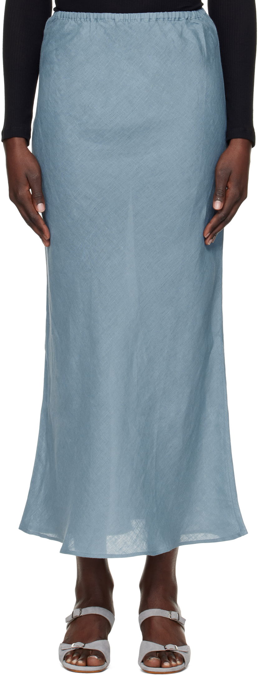 Krila Baserange Maxi Linen Skirt Modra | SKDY-SL-SP25