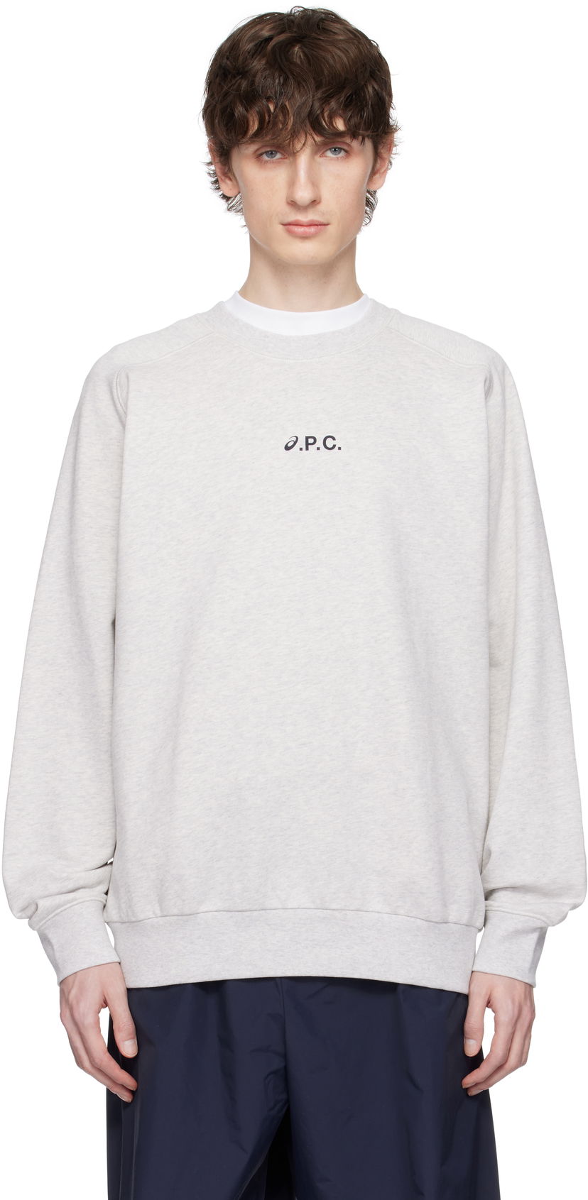 Pleteni pulover A.P.C. A.P.C. ASICS Edition Lake Sweatshirt Siva | COEZD-H27958