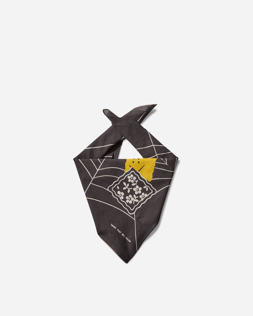 Šala KAPITAL Fastcolor Selvedge Bandana Spider Peckish Črna | K2504BA529 BLACK