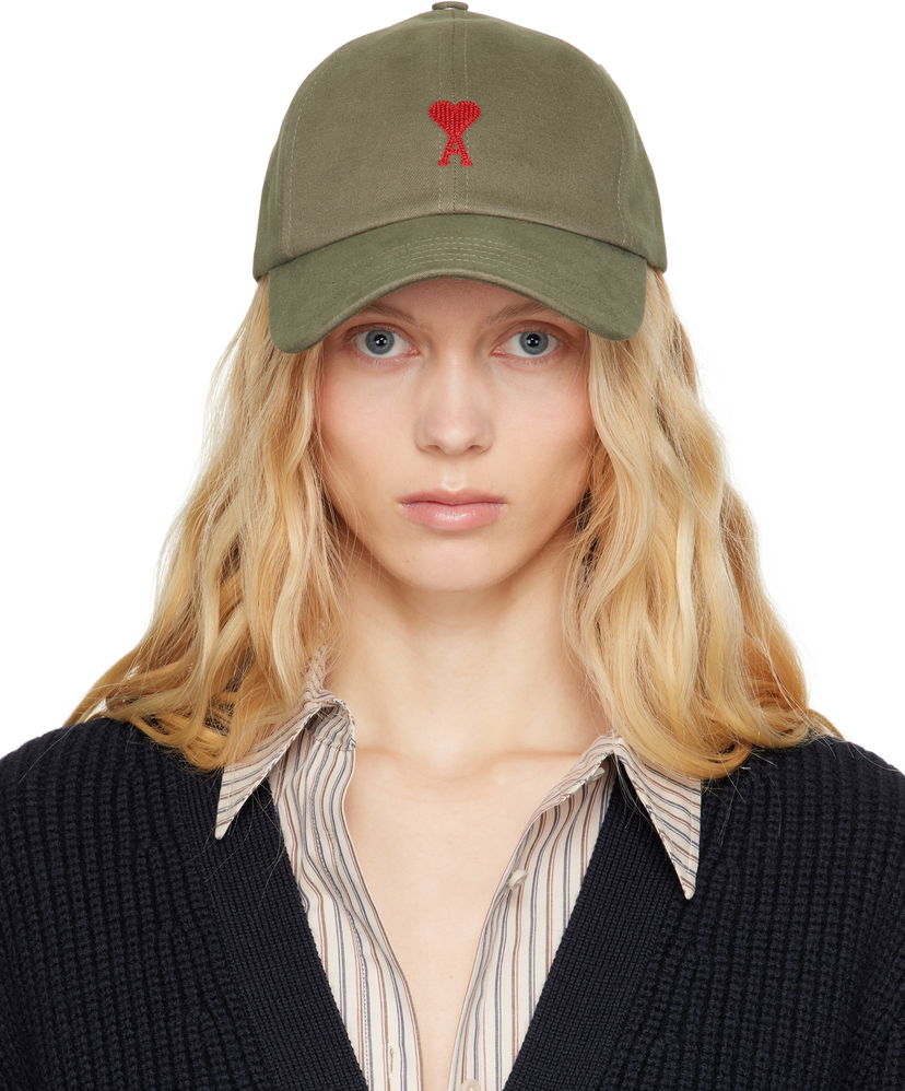 Kapa AMI AMI Paris Ami de Coeur Embroidered Cap Zelena | UCP116.AW0041