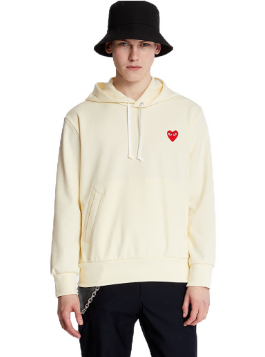 Pulover Comme des Garçons PLAY Hoodie Bež | AZT174 ivory