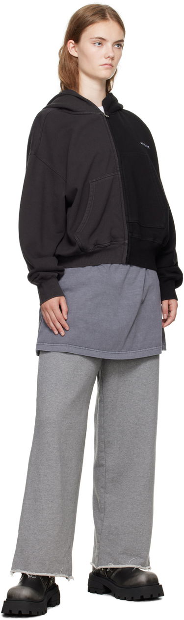Pulover We11done Unbalance Zip-Up Hoodie Črna | WD-TJ2-24-816-U-MX, 3