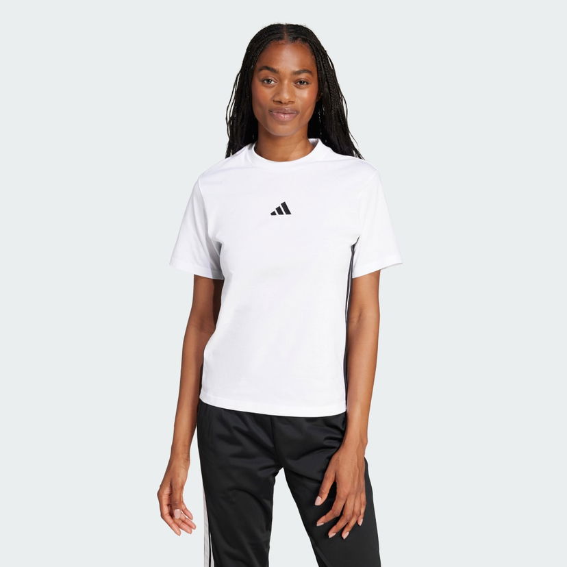 Majica adidas Performance Cotton T-Shirt With 3 Stripes Bela | JD0844