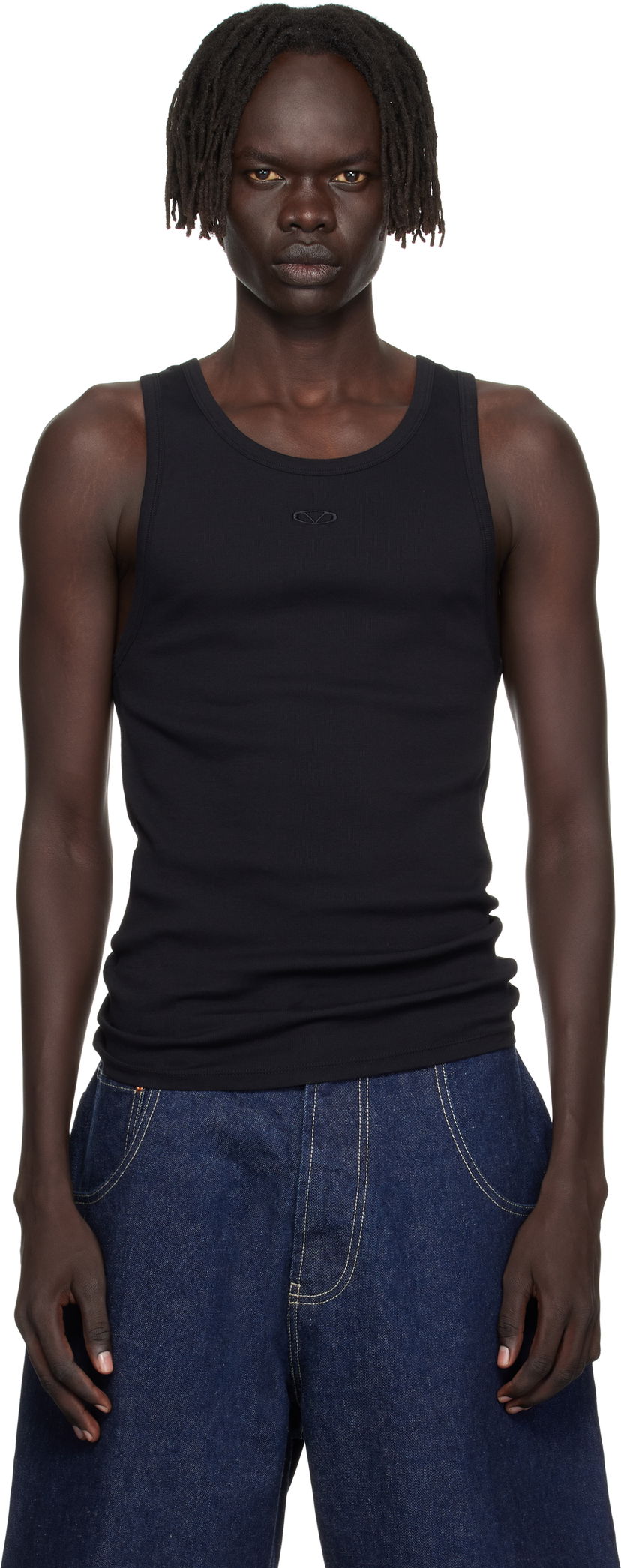 Majica brez rokavov VETEMENTS Vetements Oval Logo Tank Top Črna | MH76TT120B