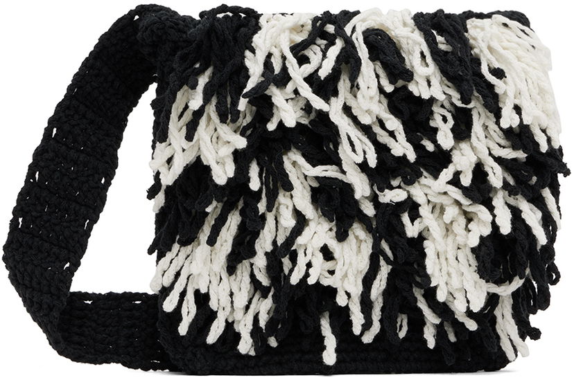 Torba za čez ramo ADER ERROR Fringed Crochet Shoulder Bag Večbarvna | BMADSSBA0302BK