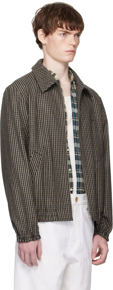 Jakna A.P.C. A.P.C. Gilbert Houndstooth Zip Jacket Rjava | WOASP-M32018, 1