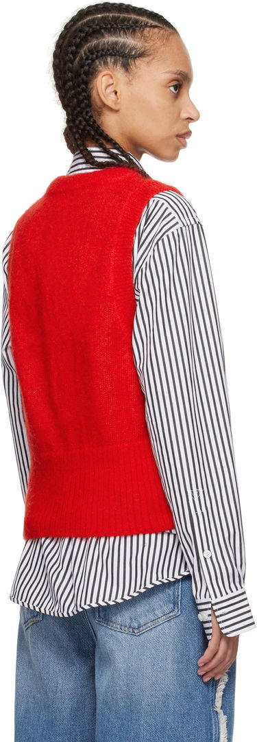 Pleteni pulover GANNI Ganni Tie String Vest Rdeča | K2344, 2