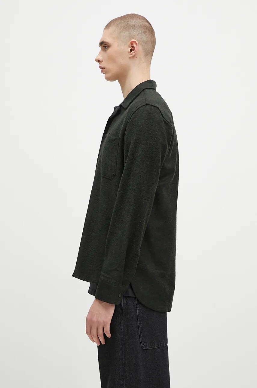 Srajce Universal Works Universal Works Wool Blend Shirt, Regular Fit Zelena | 31566.FOREST, 1
