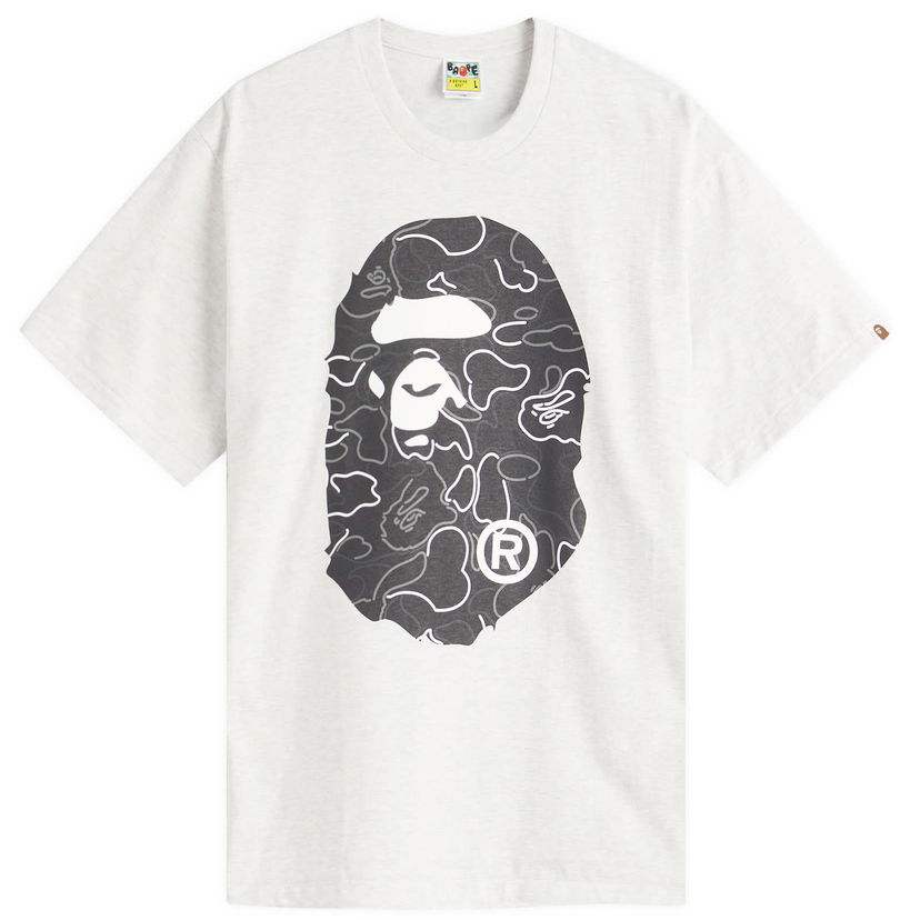Majica BAPE Neon Camo Big Ape Head T-Shirt, Size Large Bela | 001TEL301039M-GRY
