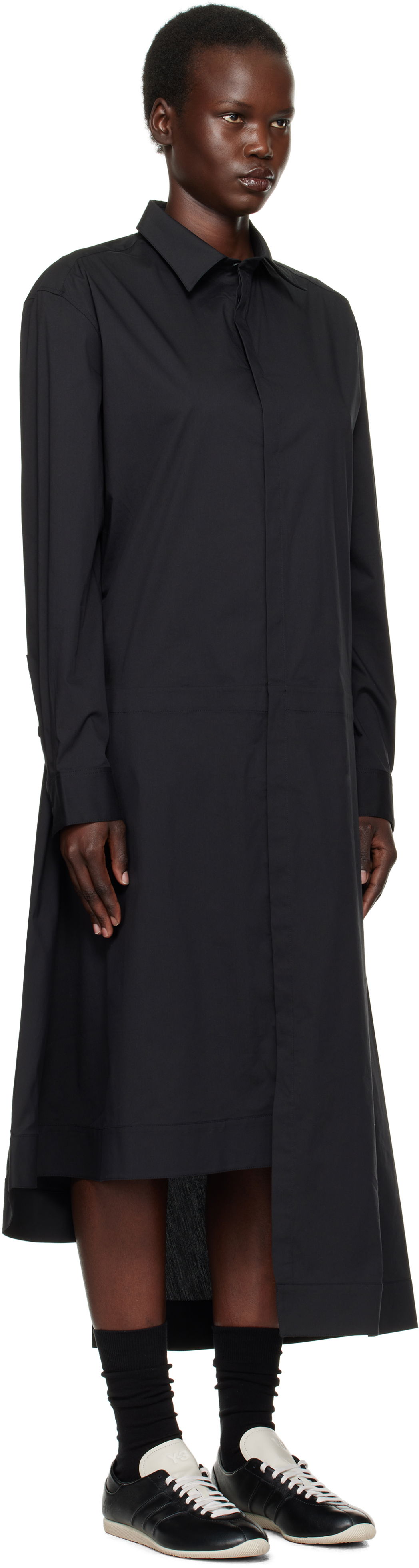 Obleke Y-3 Y-3 Shirt Midi Dress Črna | JV5840, 1
