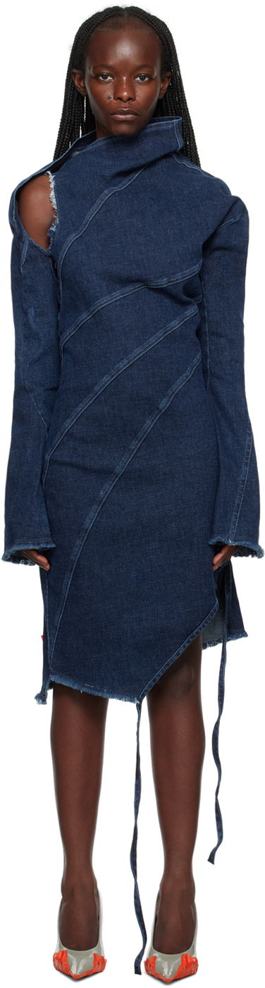 Obleke Ottolinger Ottolinger Twisted Denim Minidress Modra | 1704301