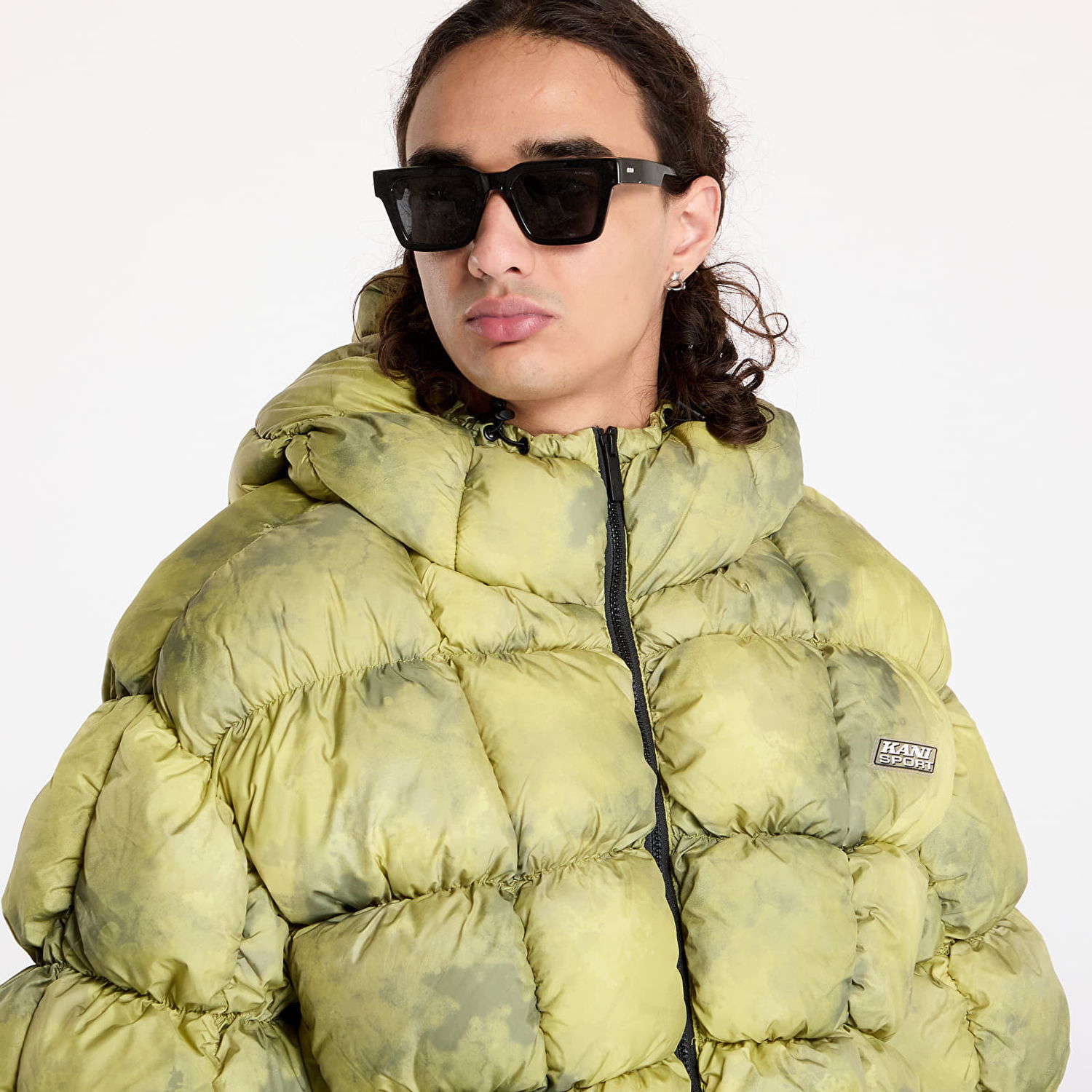 Puhovka Karl Kani Jacket Sport Patch Square Quilted Puffer Jacket Lime Green L Rumena | 60760018, 1