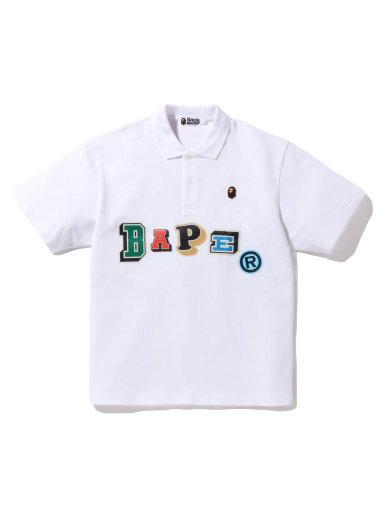Polo majica BAPE Multi Fonts Relaxed Fit Polo Tee Bela | 1I30-112-001