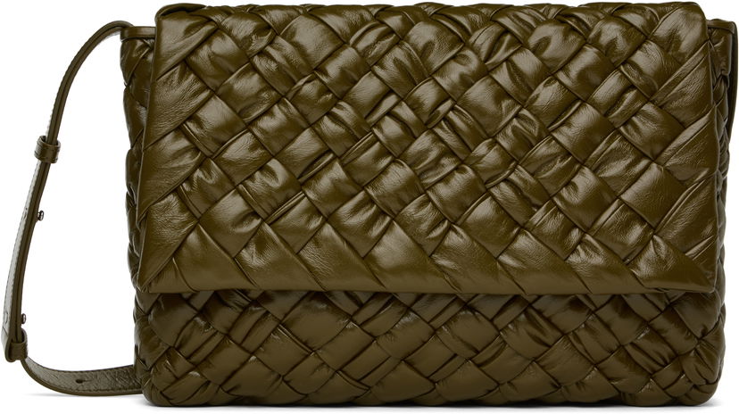 Torba za čez ramo Bottega Veneta Bottega Veneta Rumple Messenger Bag Zelena | 776519 V40T1 3348