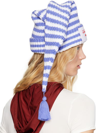 Beanie Charles Jeffrey Loverboy Charles Jeffrey LOVERBOY Sloppy Giuseppe Knit Beanie with Tassel Modra | 54131002, 2