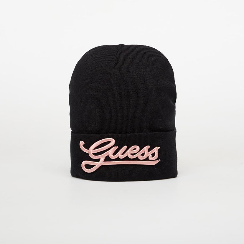 Beanie GUESS Knitted Cuffed Beanie Črna | AW5400POL01-BLA